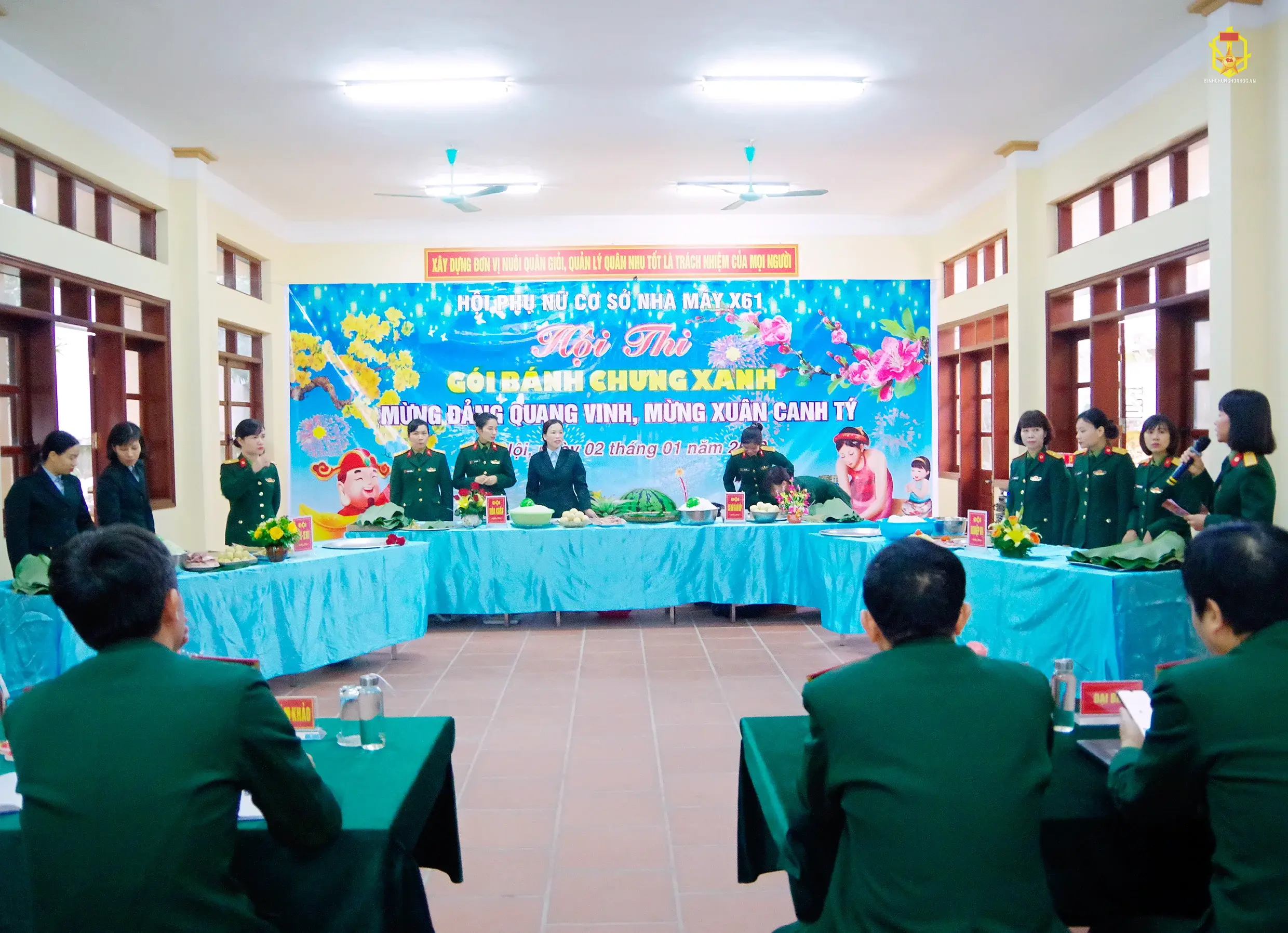SÔI NỔI HỘI THI GÓI BÁNH CHƯNG XANH MỪNG XUÂN CANH TÝ CỦA HỘI PHỤ NỮ CƠ SỞ NHÀ MÁY X61.