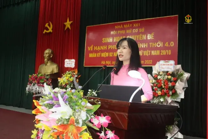 NHÀ MÁY X61 SINH HOẠT CHUYÊN ĐỀ VỀ HẠNH PHÚC GIA ĐÌNH THỜI 4.0 NHÂN KỶ NIỆM 92 NĂM NGÀY THÀNH LẬP HỘI LIÊN HIỆP PHỤ NỮ VIỆT NAM